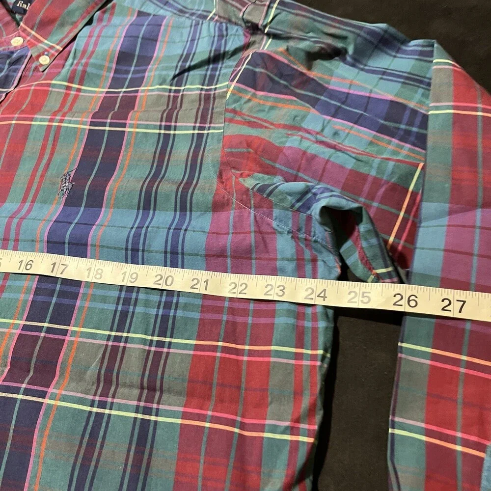 Vintage Polo Ralph Lauren Purple Flannel Shirt 1980s Country Plaid Button up